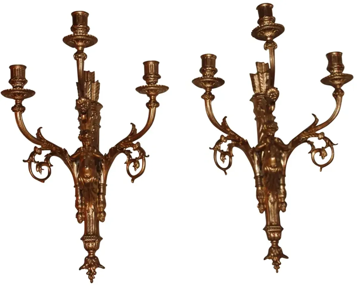 C. 1840 Cherub Sconces - Set of 2 - Something Vintage - Gold