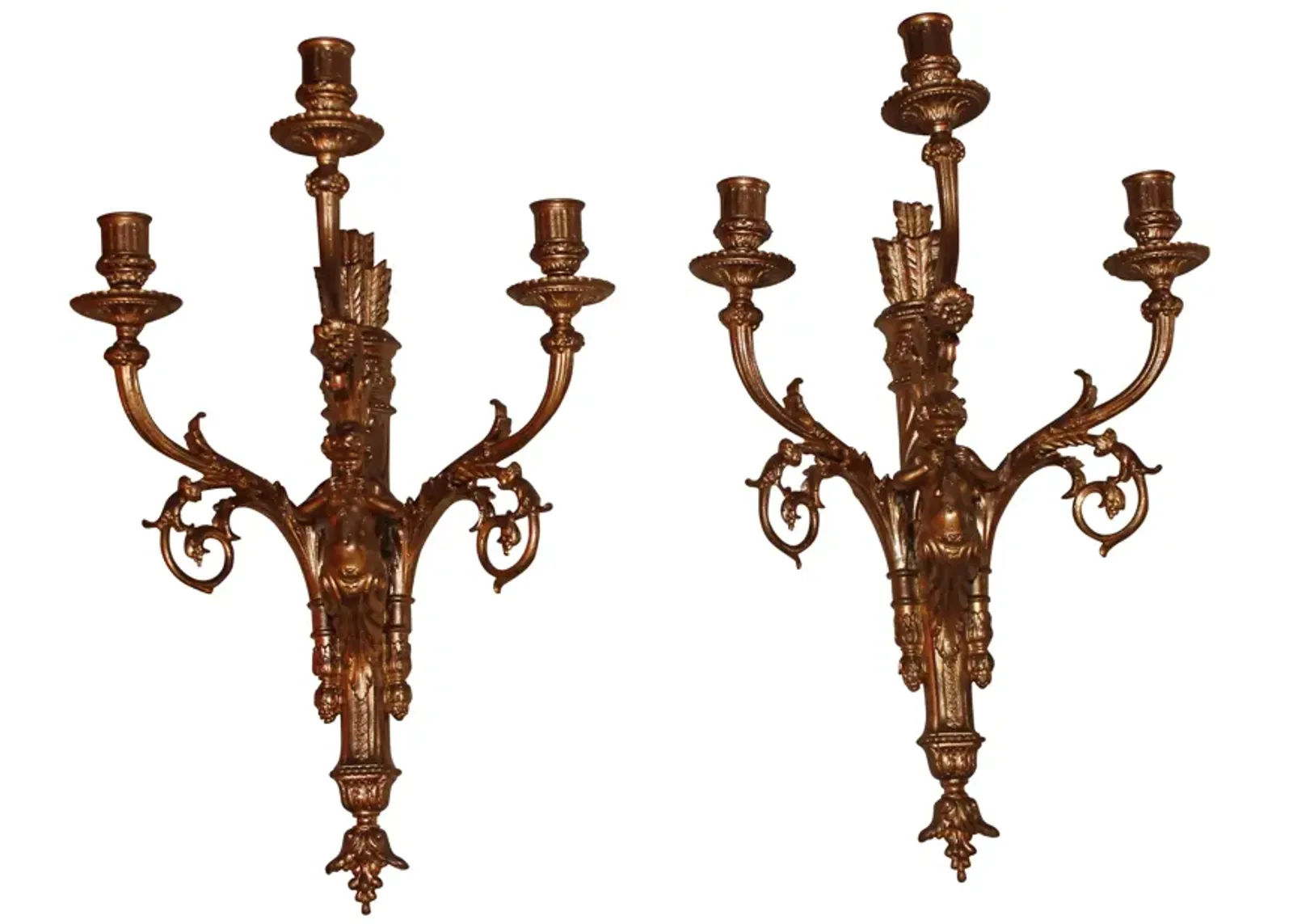 C. 1840 Cherub Sconces - Set of 2 - Something Vintage - Gold