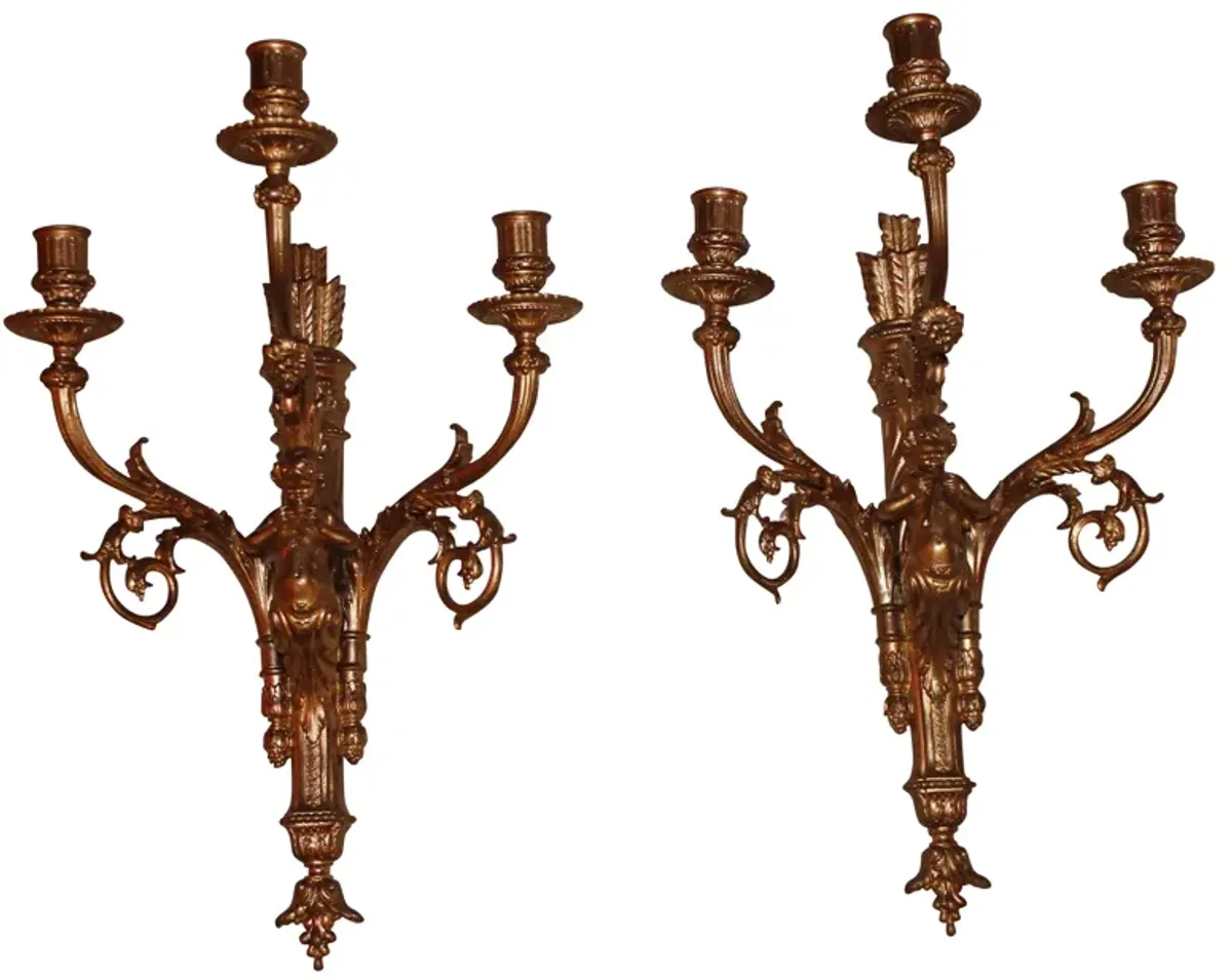 C. 1840 Cherub Sconces - Set of 2 - Something Vintage - Gold