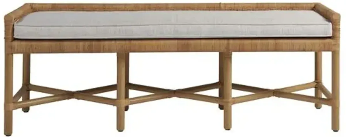 Coastal Living Key West Bench - Natural Rattan - Beige