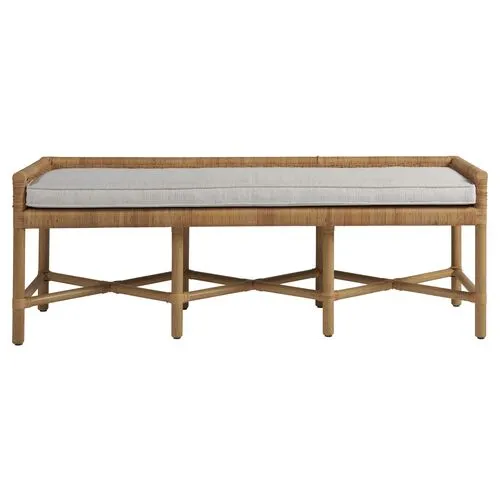 Coastal Living Key West Bench - Natural Rattan - Beige