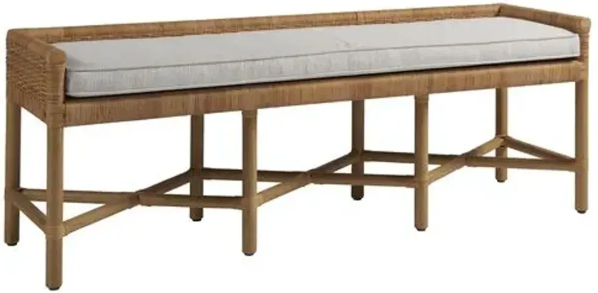 Coastal Living Key West Bench - Natural Rattan - Beige