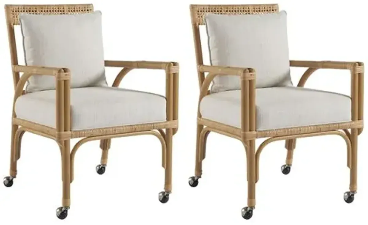 Set of 2 Sarasota Side Chairs - Natural - White