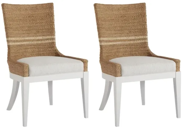Coastal Living S/2 Delray Side Chairs, Natural/White
