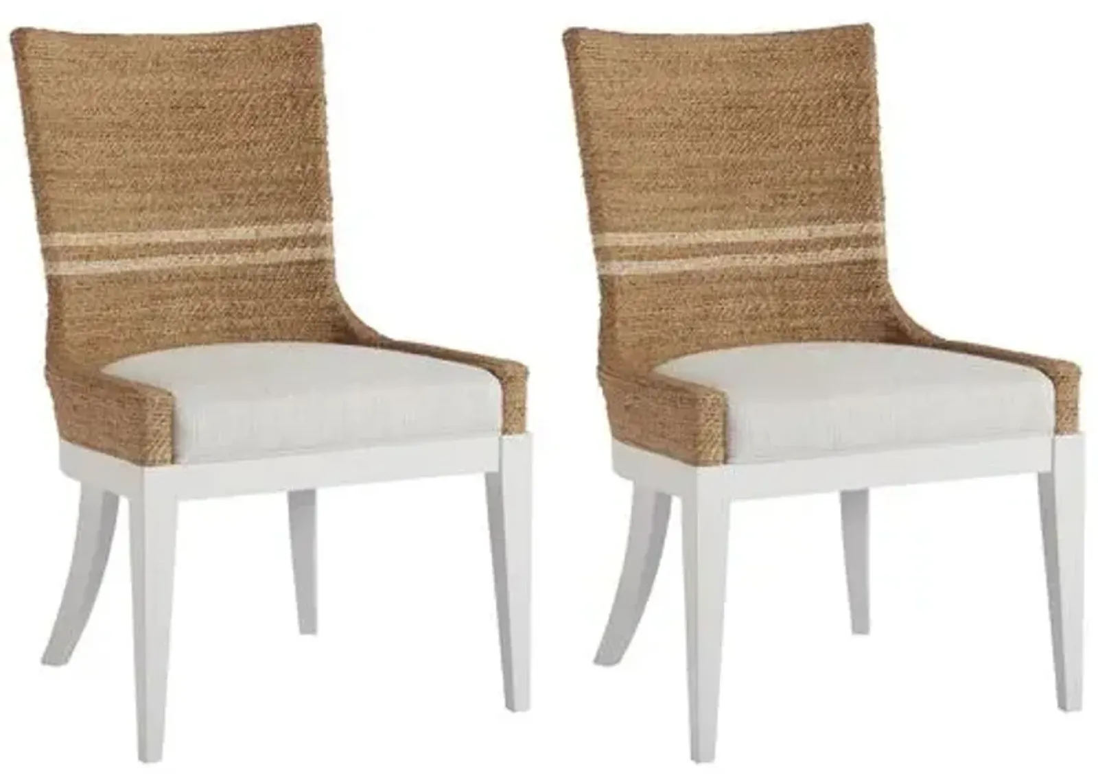 Coastal Living Set of 2 Delray Side Chairs - Natural/White - Ivory