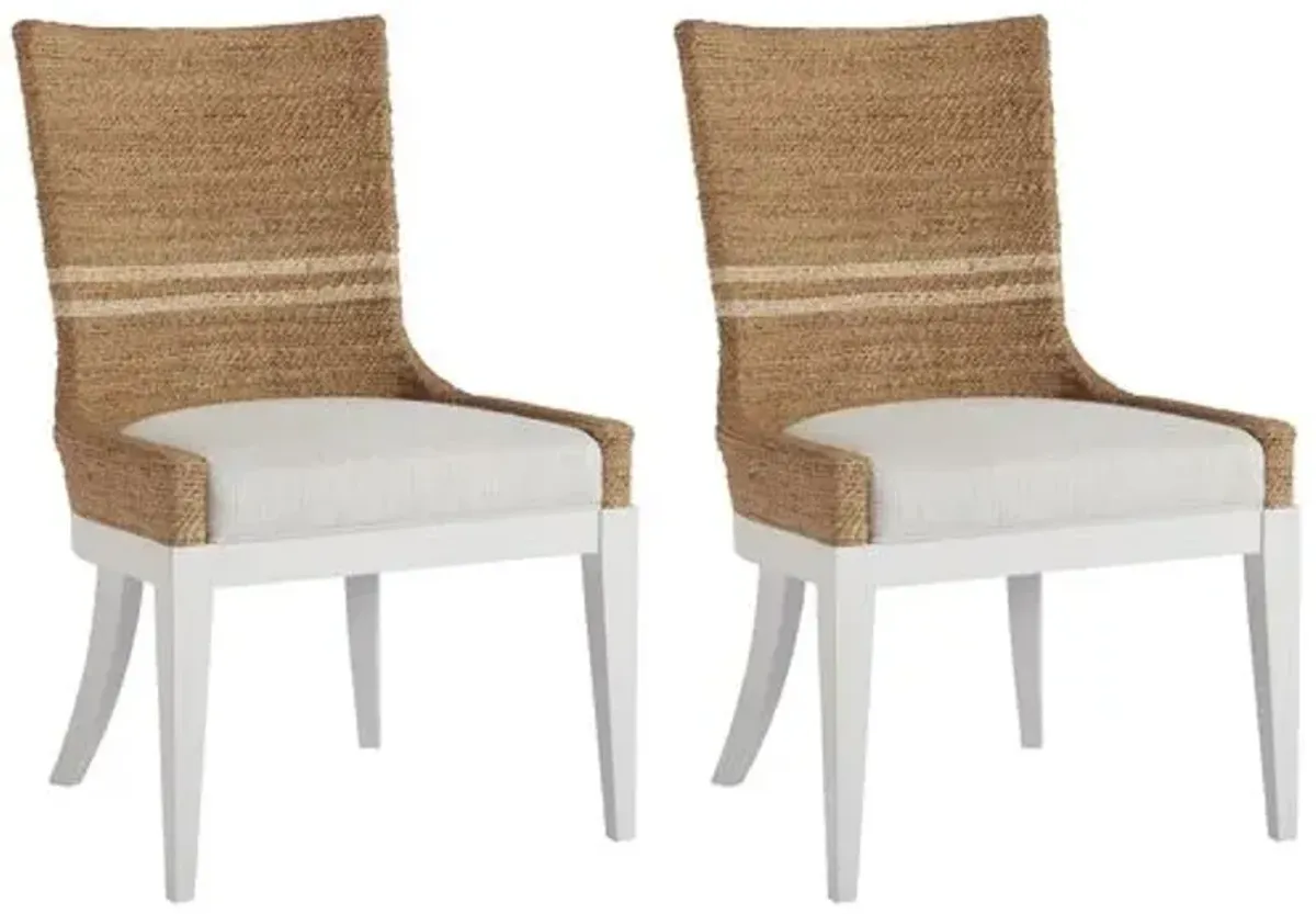 Coastal Living Set of 2 Delray Side Chairs - Natural/White - Ivory