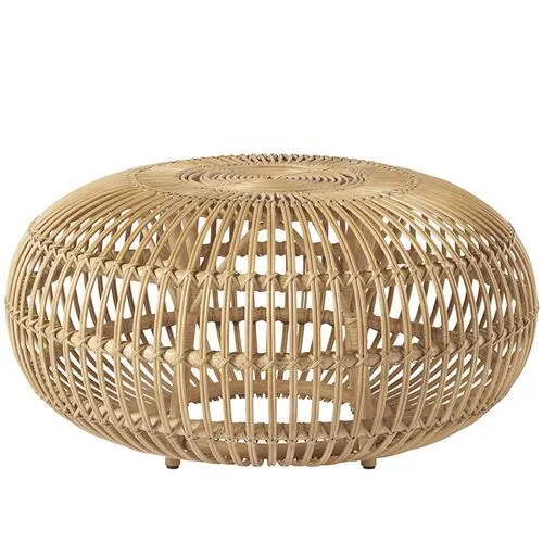 Scatter Rattan Ottoman - Natural - Brown