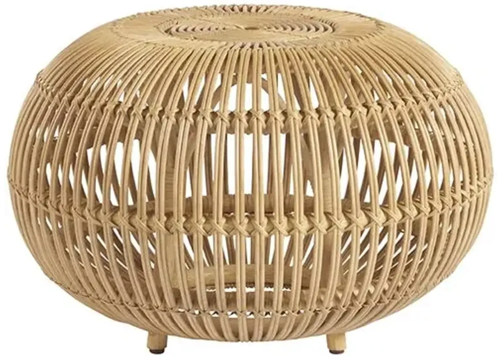 Scatter Rattan Ottoman - Natural - Brown