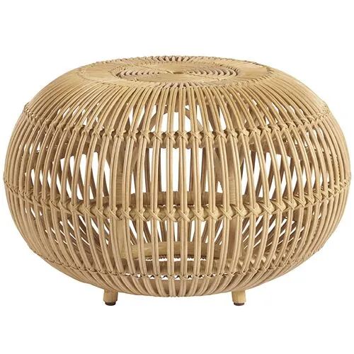 Scatter Rattan Ottoman - Natural - Brown