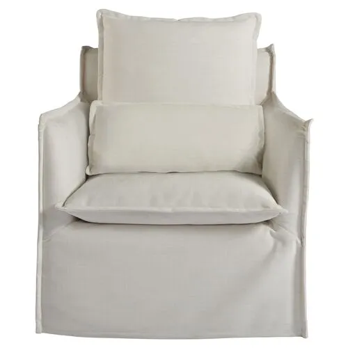 Coastal Living Edmonds Slipcover Swivel Chair - Natural Crypton