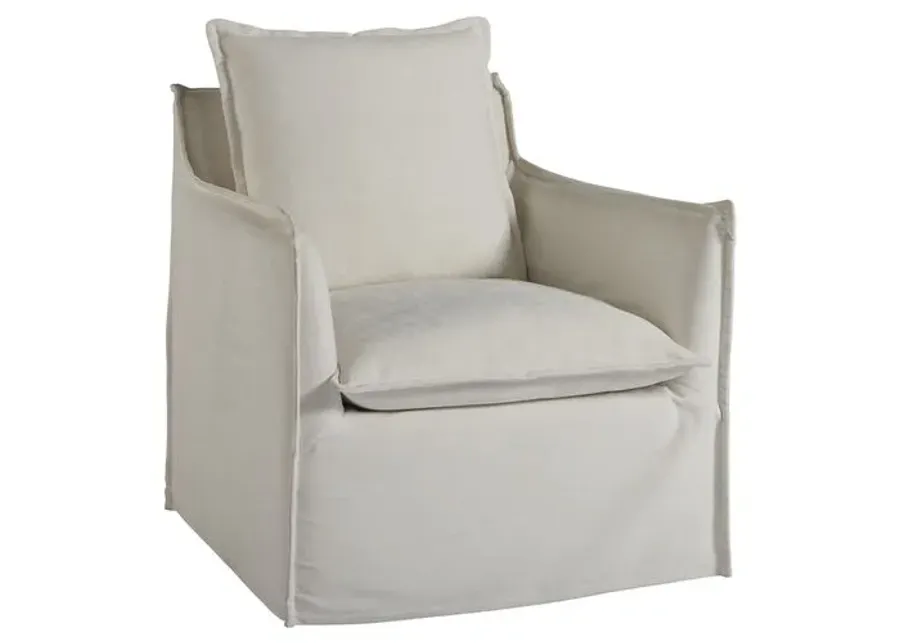 Coastal Living Edmonds Slipcover Swivel Chair - Natural Crypton