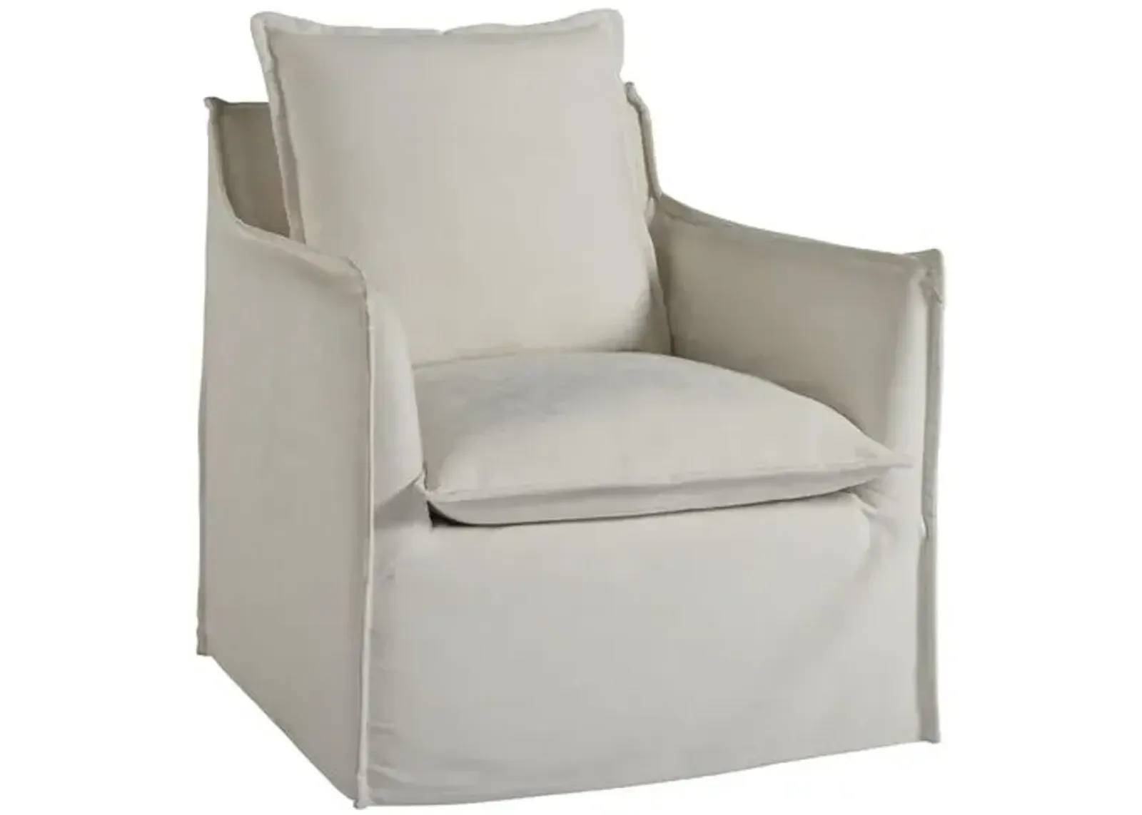 Coastal Living Edmonds Slipcover Swivel Chair - Natural Crypton