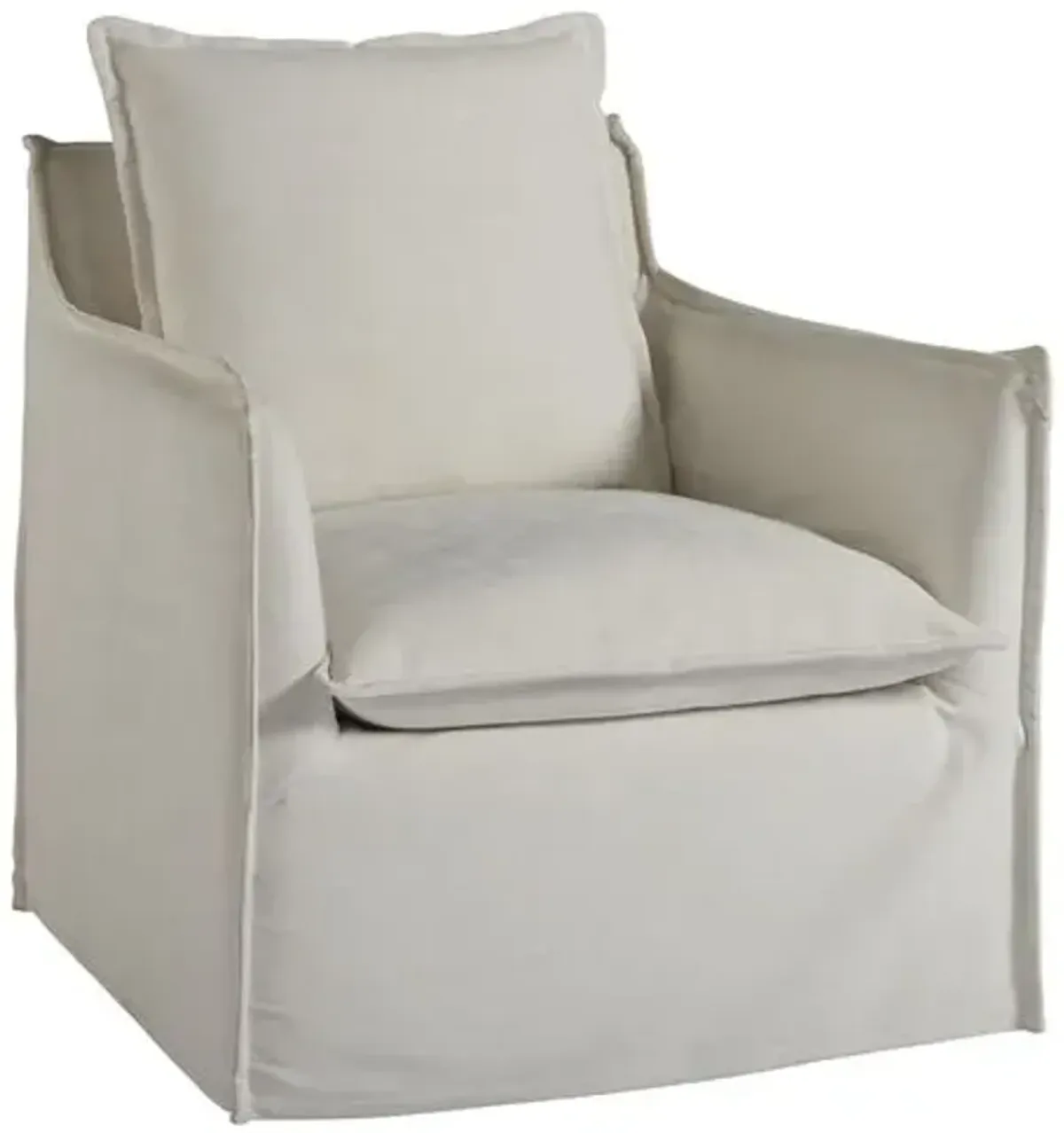 Coastal Living Edmonds Slipcover Swivel Chair - Natural Crypton