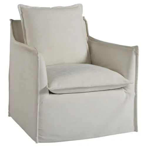 Coastal Living Edmonds Slipcover Swivel Chair - Natural Crypton