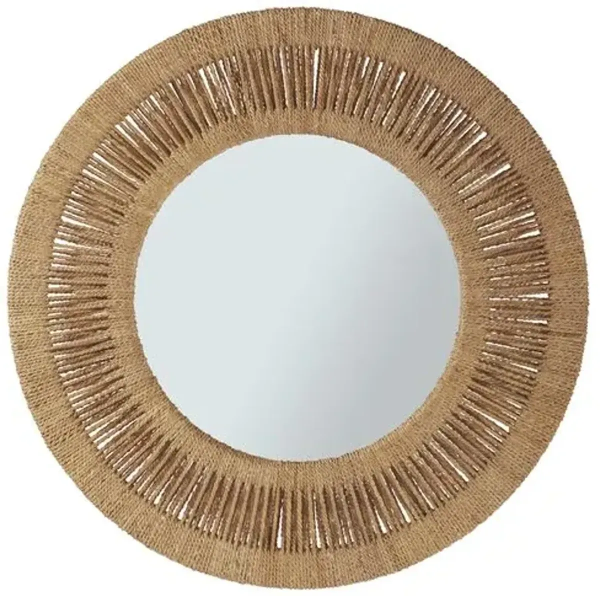 Coastal Living Ridley Round Mirror - Tan - Beige