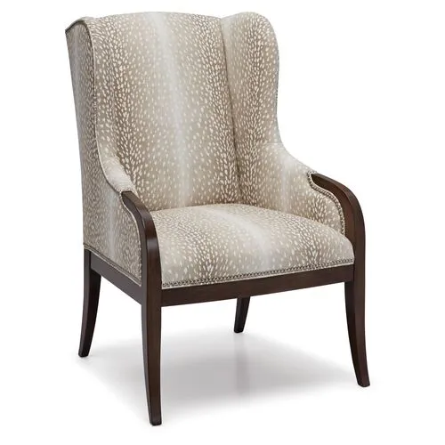 Anne Wingback Chair - Natural Fawn - Massoud - Brown - Comfortable, Stylish