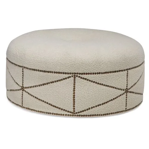 Lexis Ottoman - Ivory Shearling - Massoud