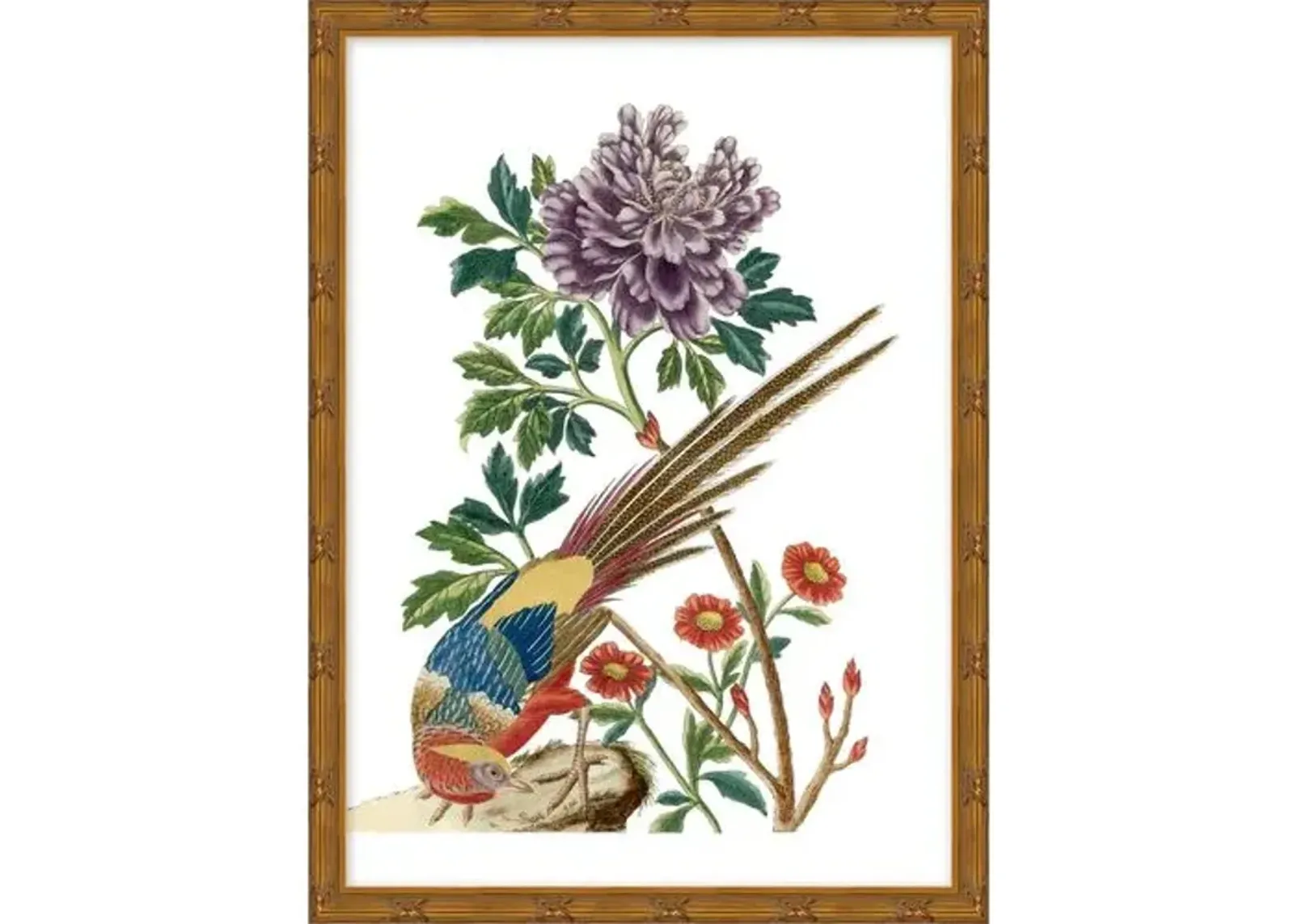 Multicolor Chinoiserie Birds I - Gold