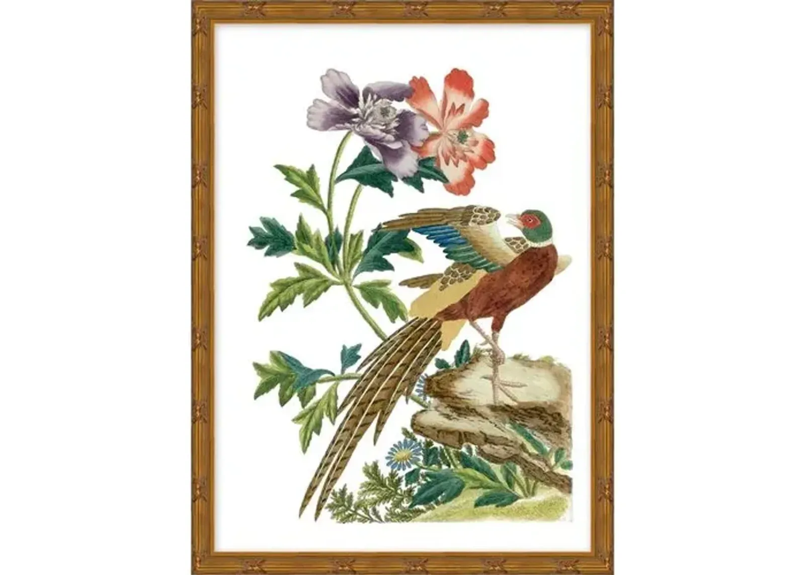 Multicolor Chinoiserie Birds II - Gold