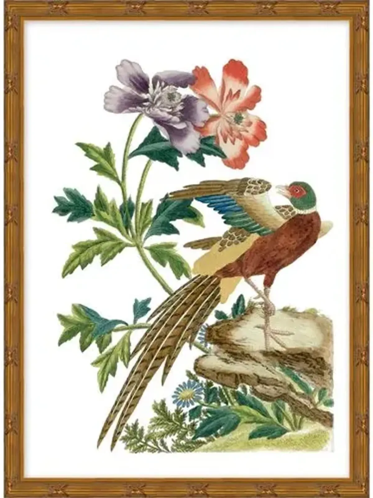 Multicolor Chinoiserie Birds II - Gold