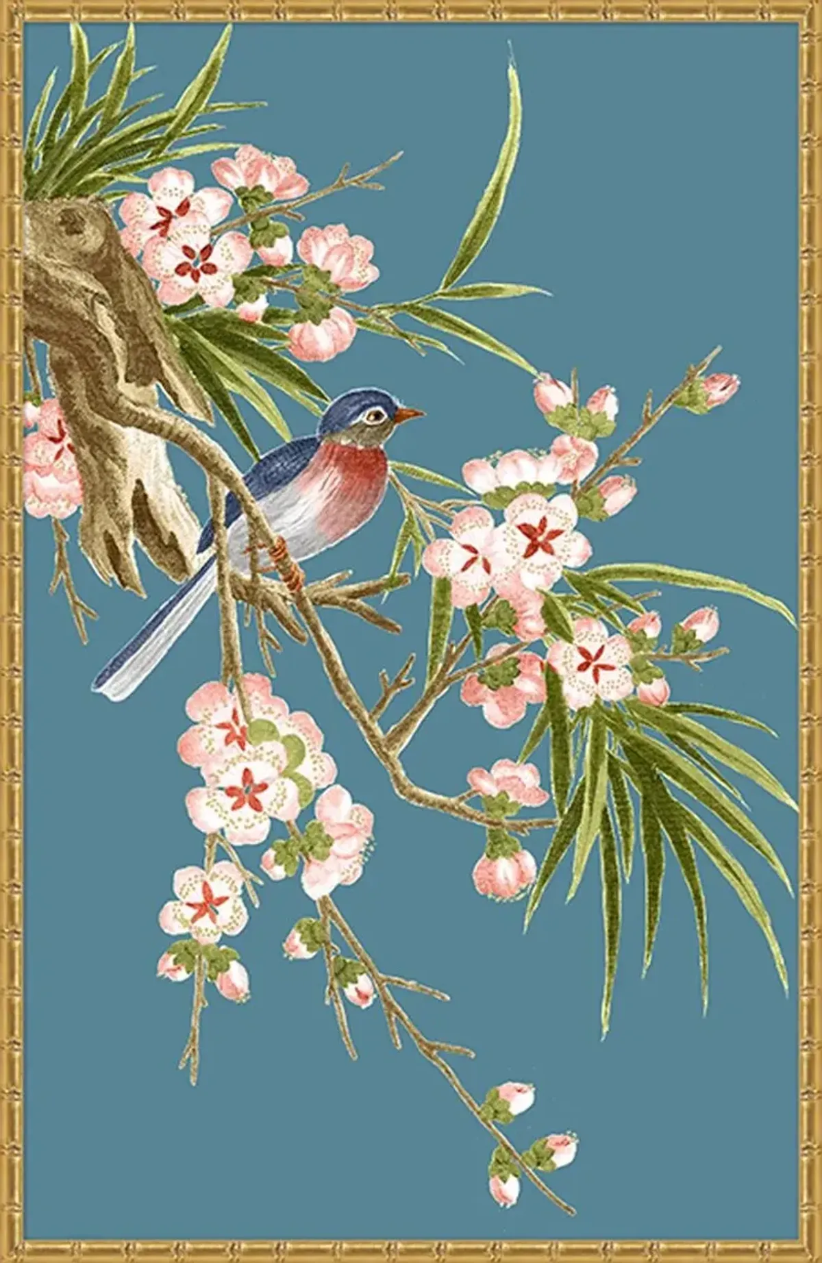 Navy & Green Chinoiserie Birds II