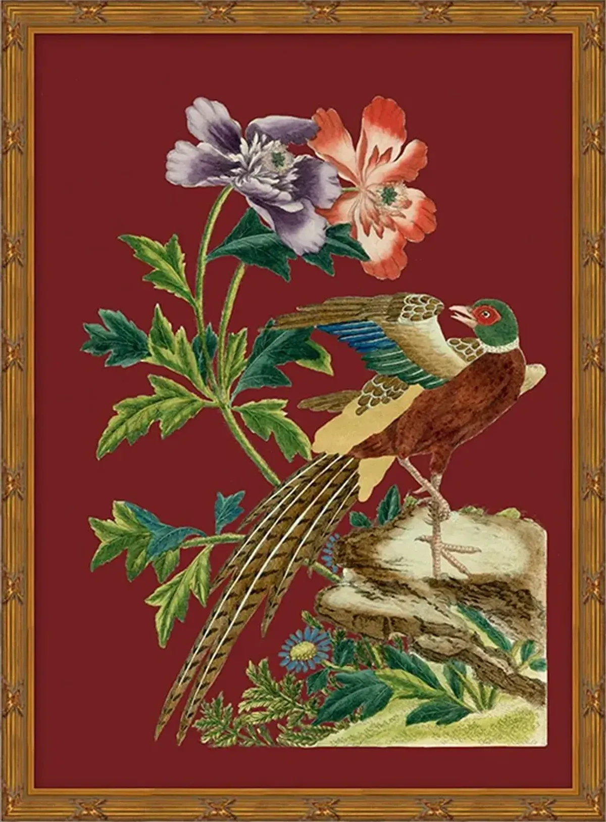 Red Chinoiserie Birds II