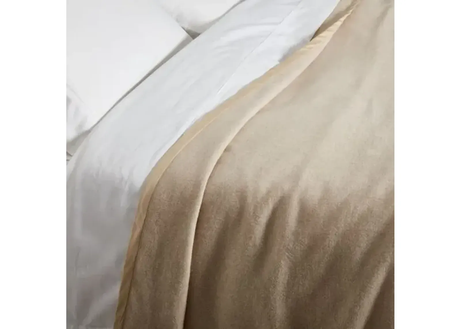 Heather Cotton Blanket - Bisque - Beige