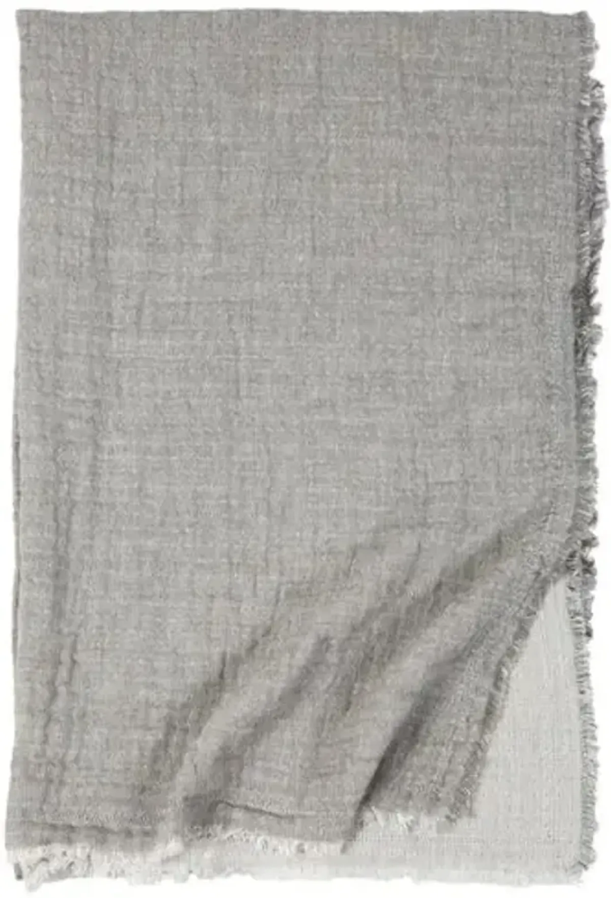 Hermosa Cotton Throw - Light Gray/Cream - Pom Pom at Home, Fringed