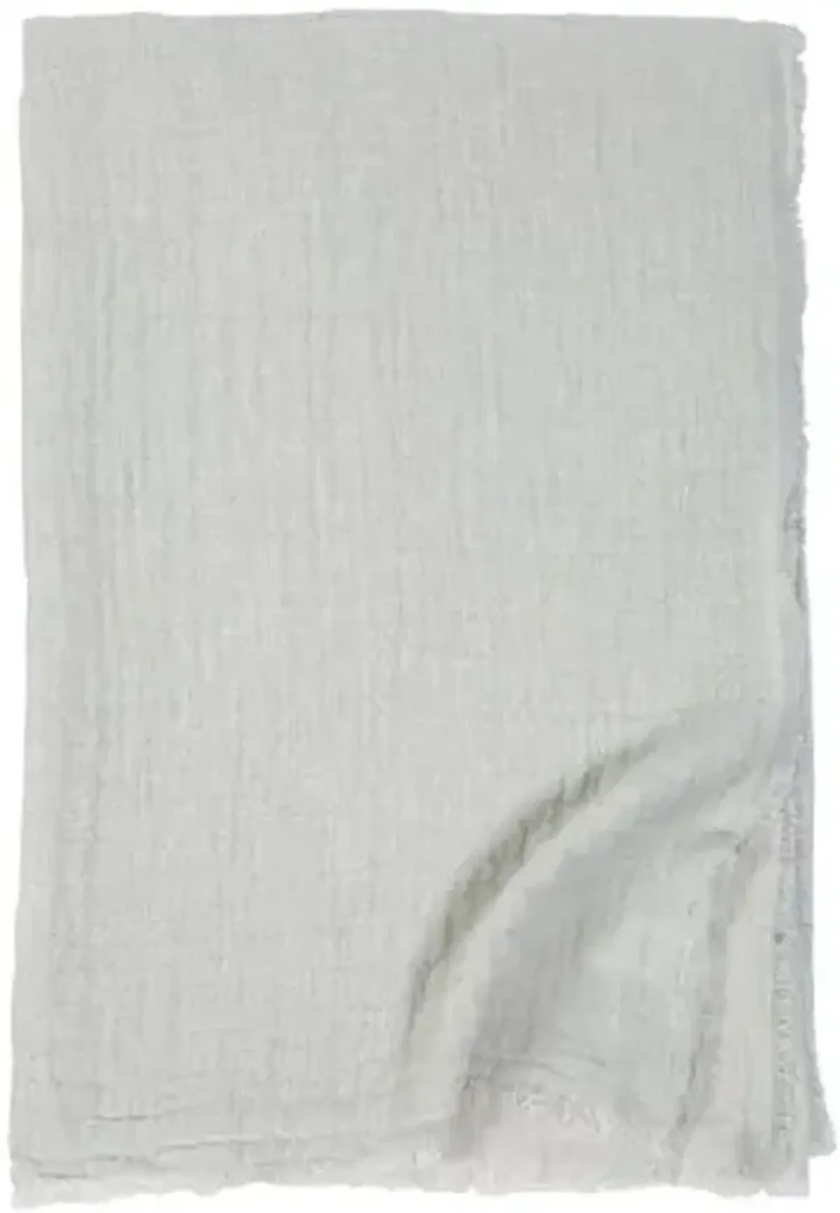 Hermosa Cotton Throw - Ocean/Cream - Pom Pom at Home - White, Fringed