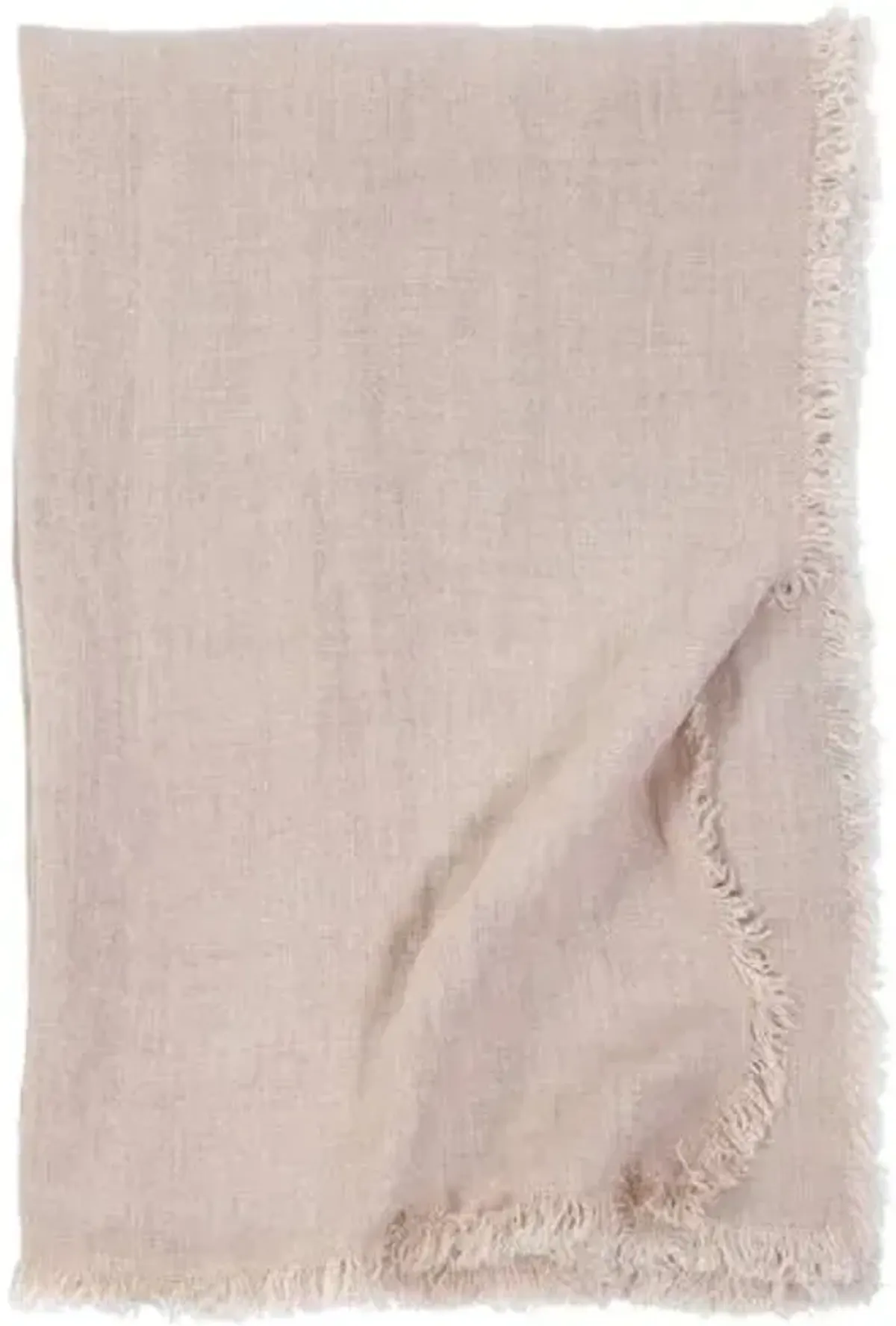 Laurel Linen Throw - Blush - Pom Pom at Home - Pink, Fringed