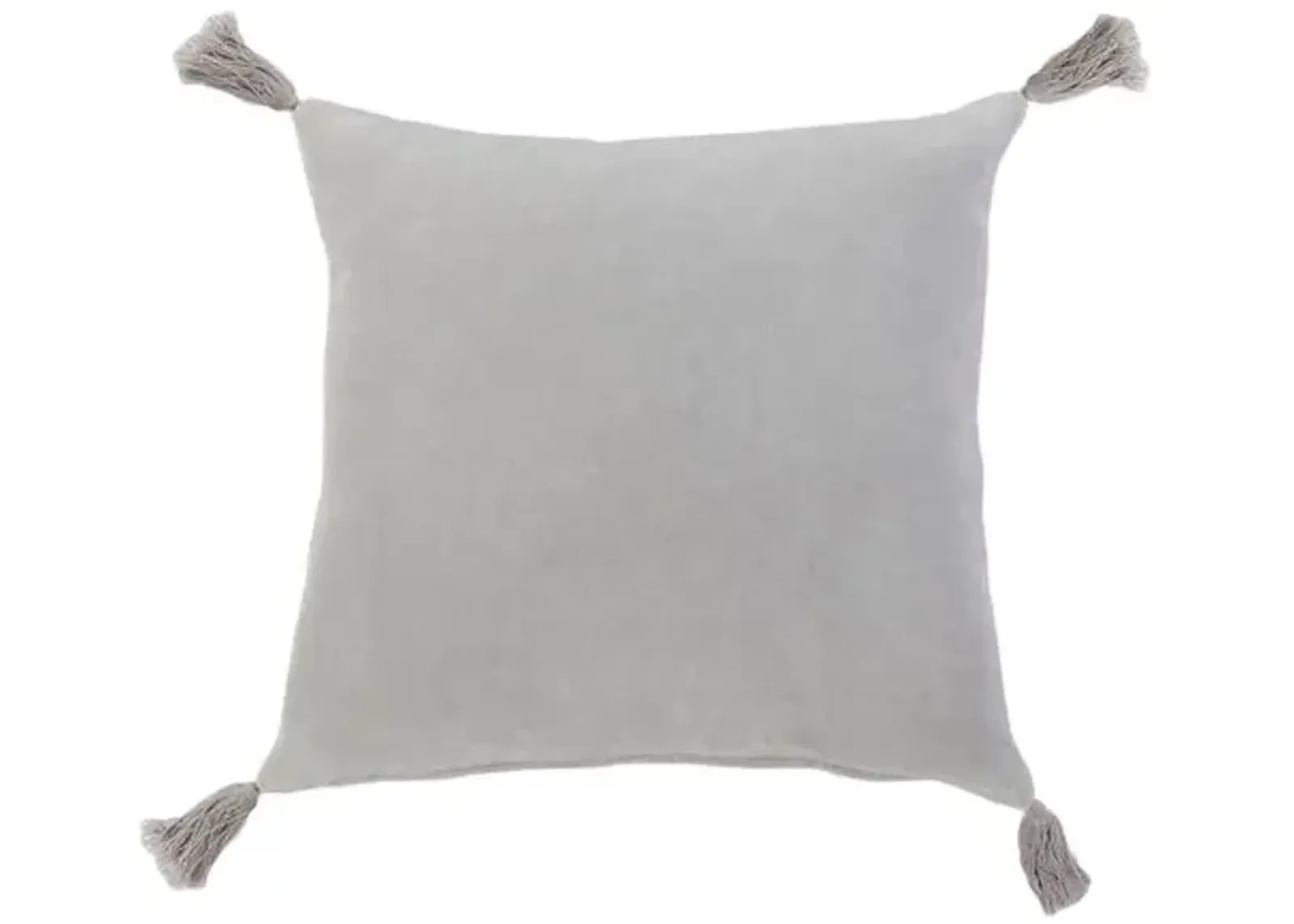 Bianca 20x20 Pillow - Light Gray Velvet - Pom Pom at Home