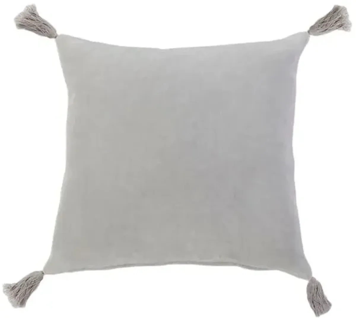 Bianca 20x20 Pillow - Light Gray Velvet - Pom Pom at Home