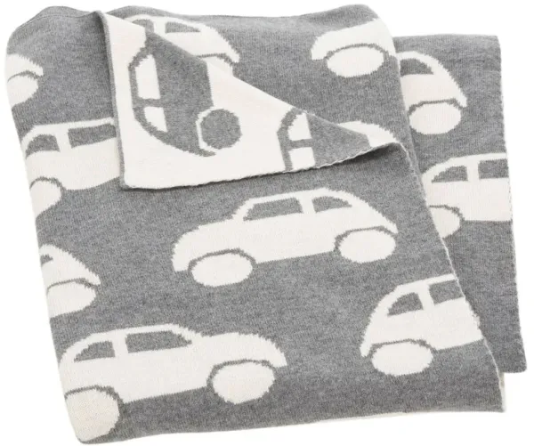 Car Baby Blanket, Gray/White