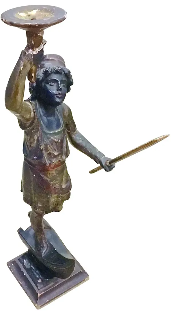 Venetian Gondolier Candleholder - Vermilion Designs - Brown
