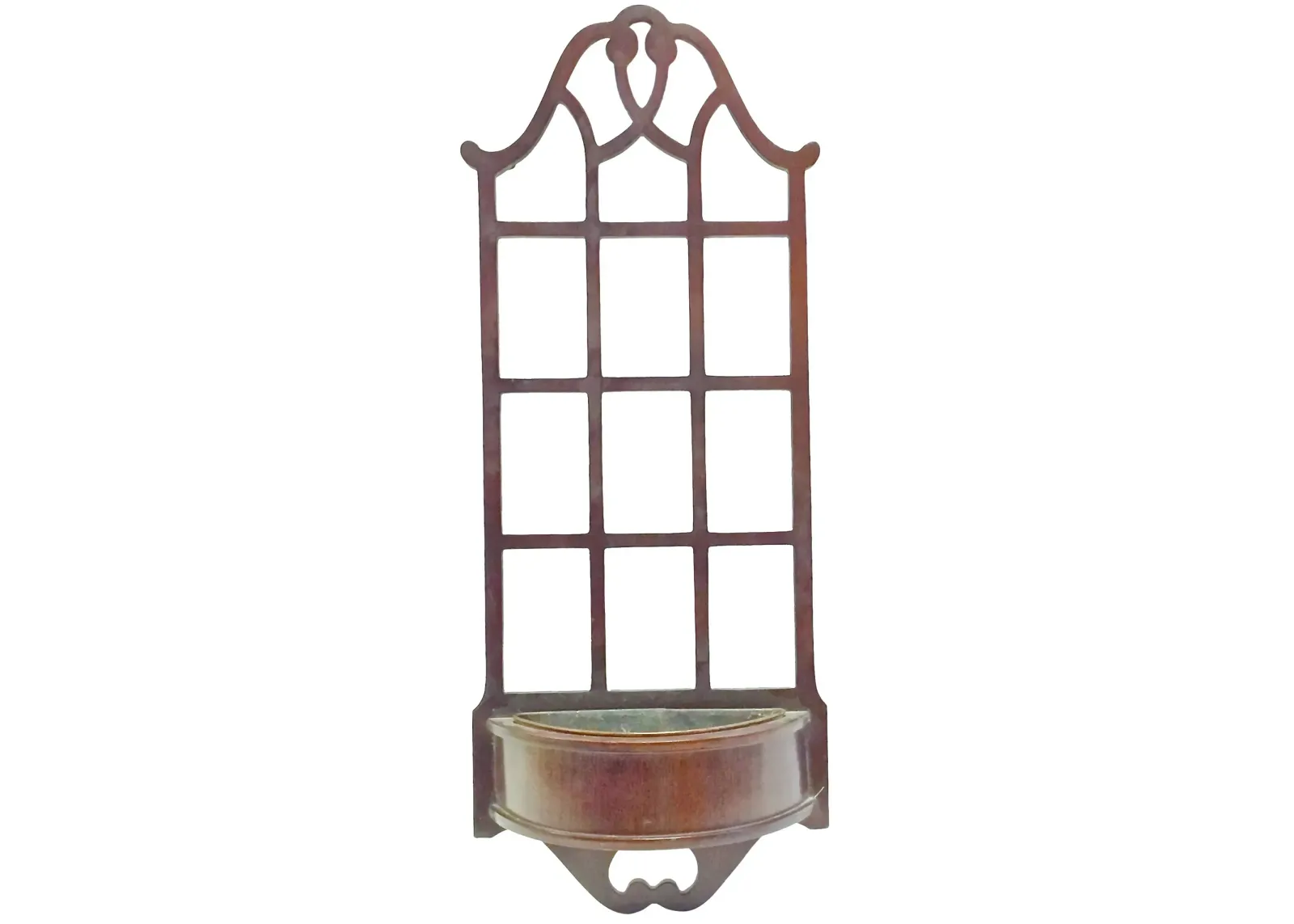 Trellis Sheraton-Style Wall Cachepot - Vermilion Designs - brown