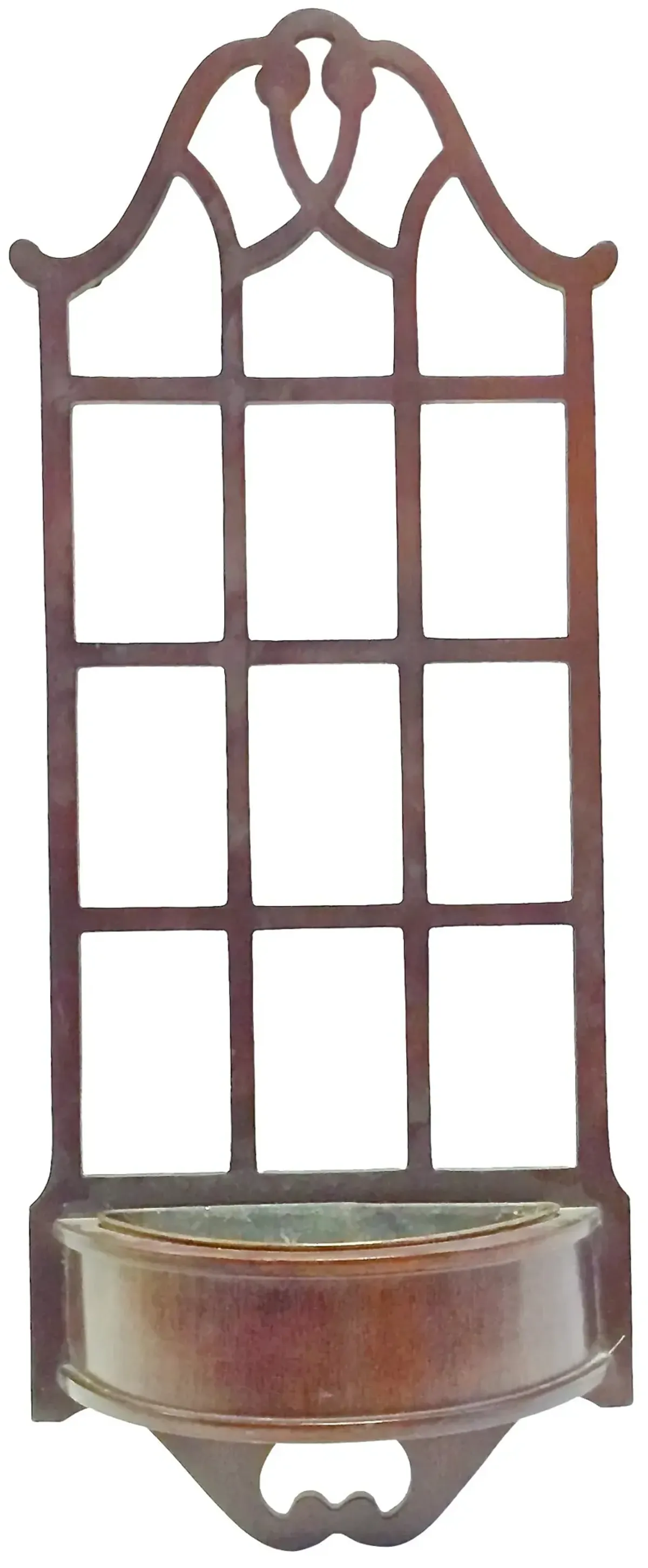 Trellis Sheraton-Style Wall Cachepot - Vermilion Designs - brown