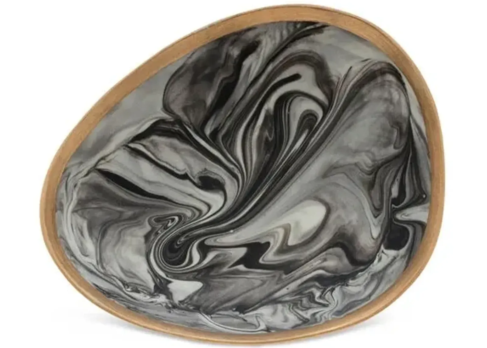 Marbleized Porcelain Ring Dish - Gray - Joanna Buchanan