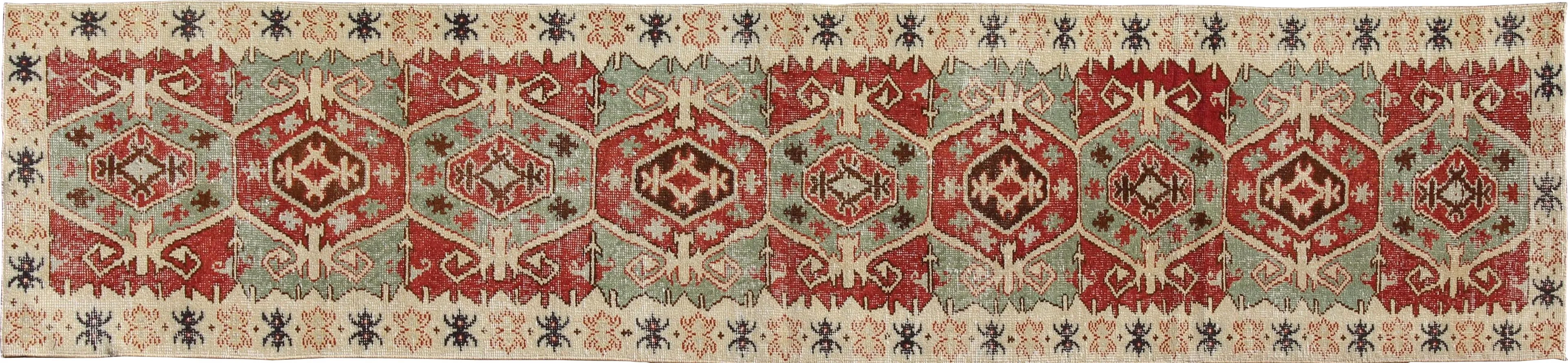 Turkish Oushak Runner - 2'11" x 12'1" - Keivan Woven Arts - Red