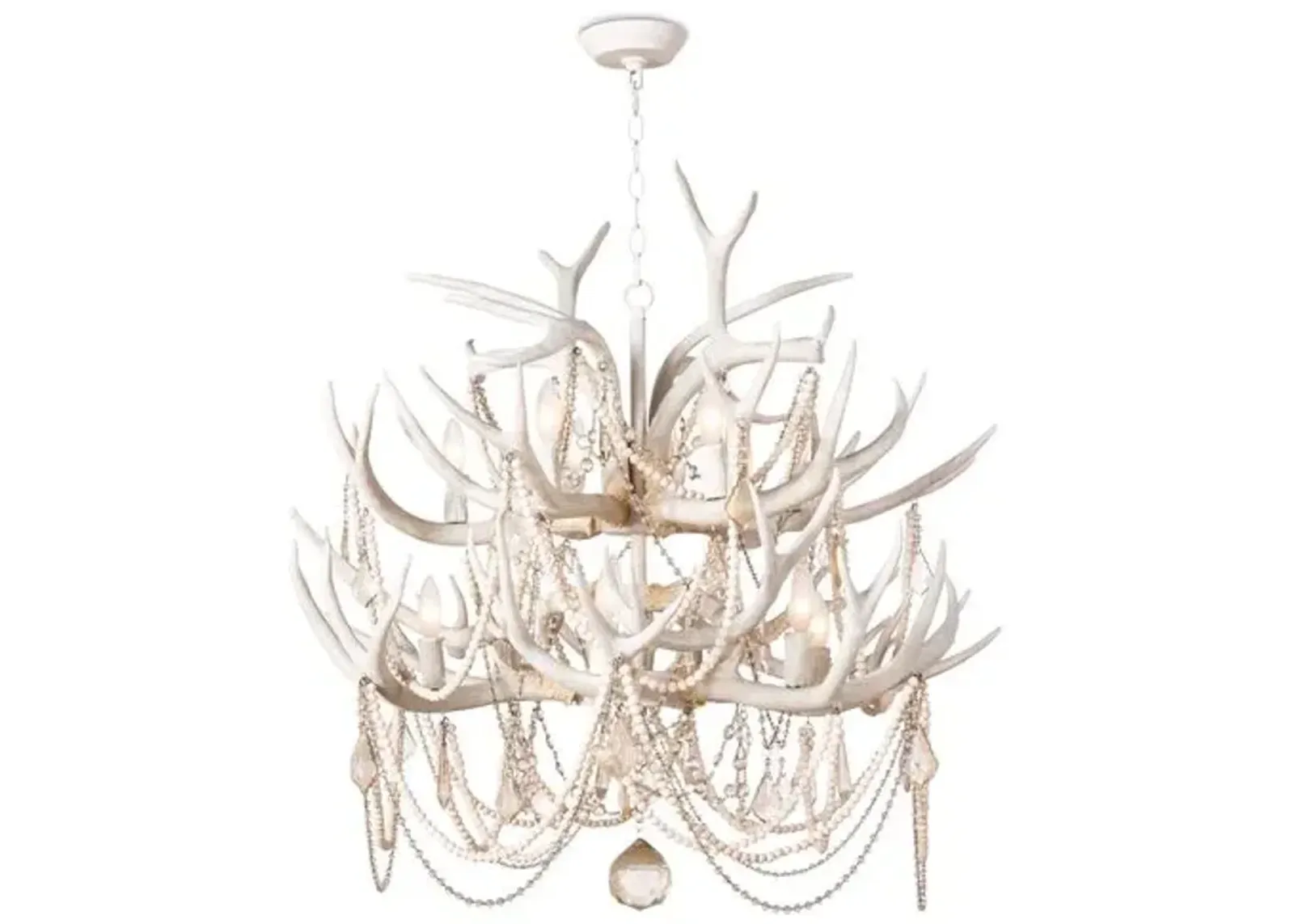 Cheyanne Antler Chandelier - White - Regina Andrew