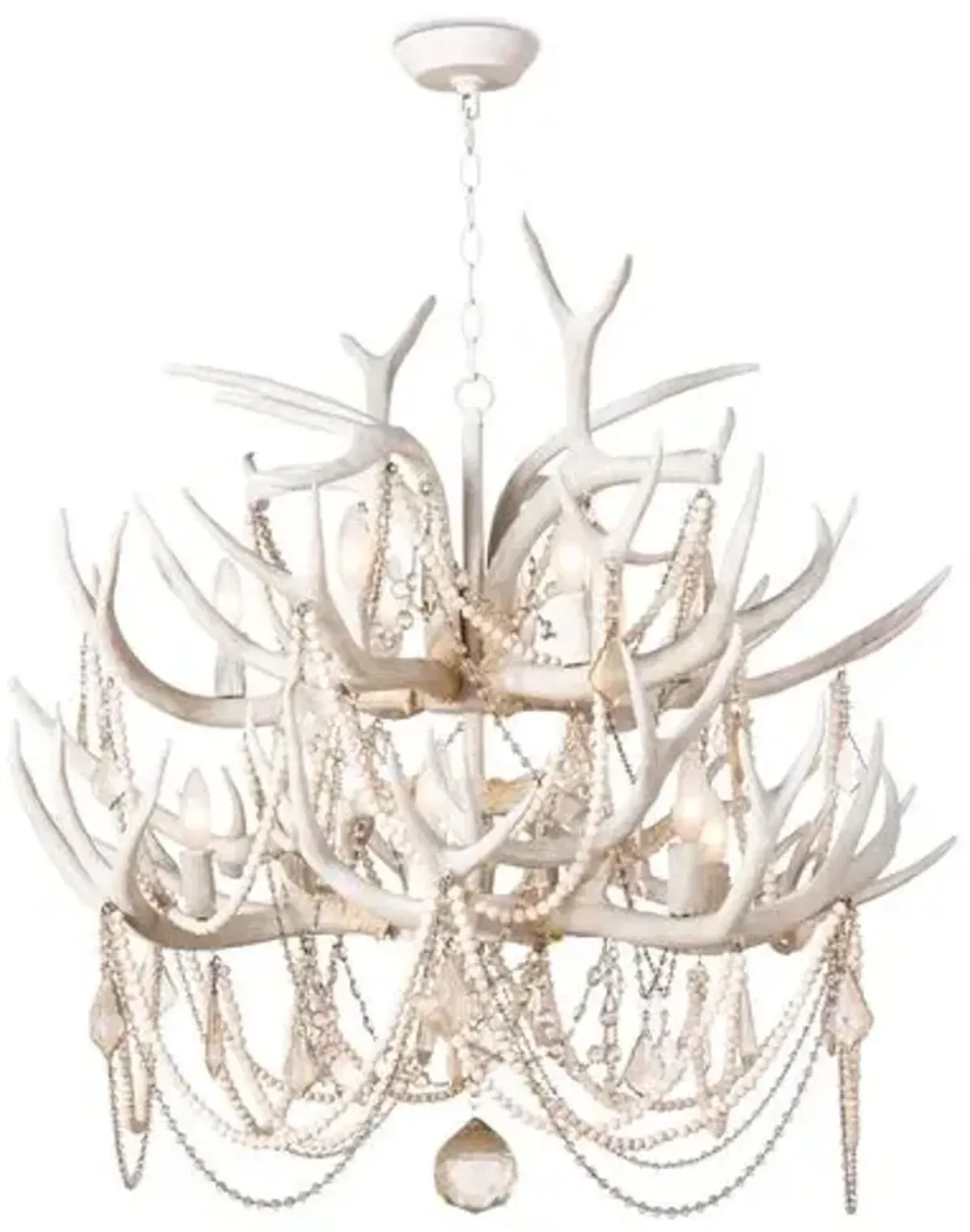 Cheyanne Antler Chandelier - White - Regina Andrew