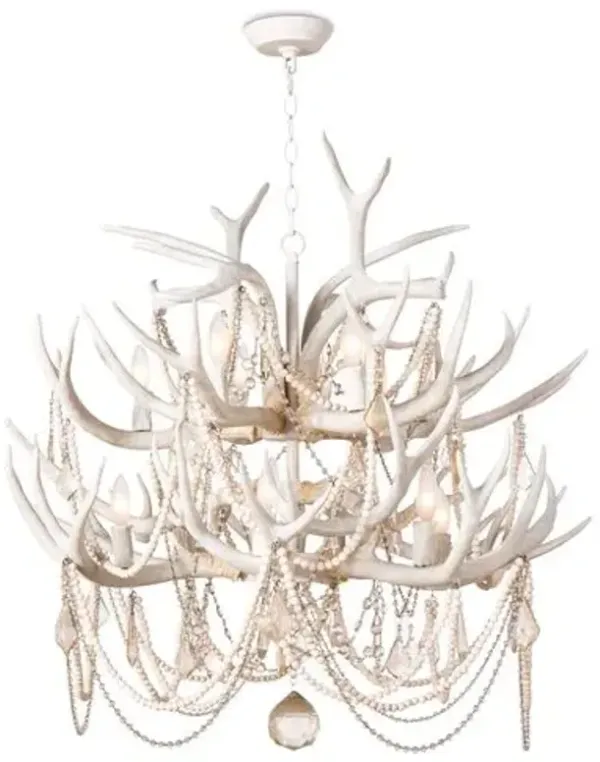 Cheyanne Antler Chandelier - White - Regina Andrew