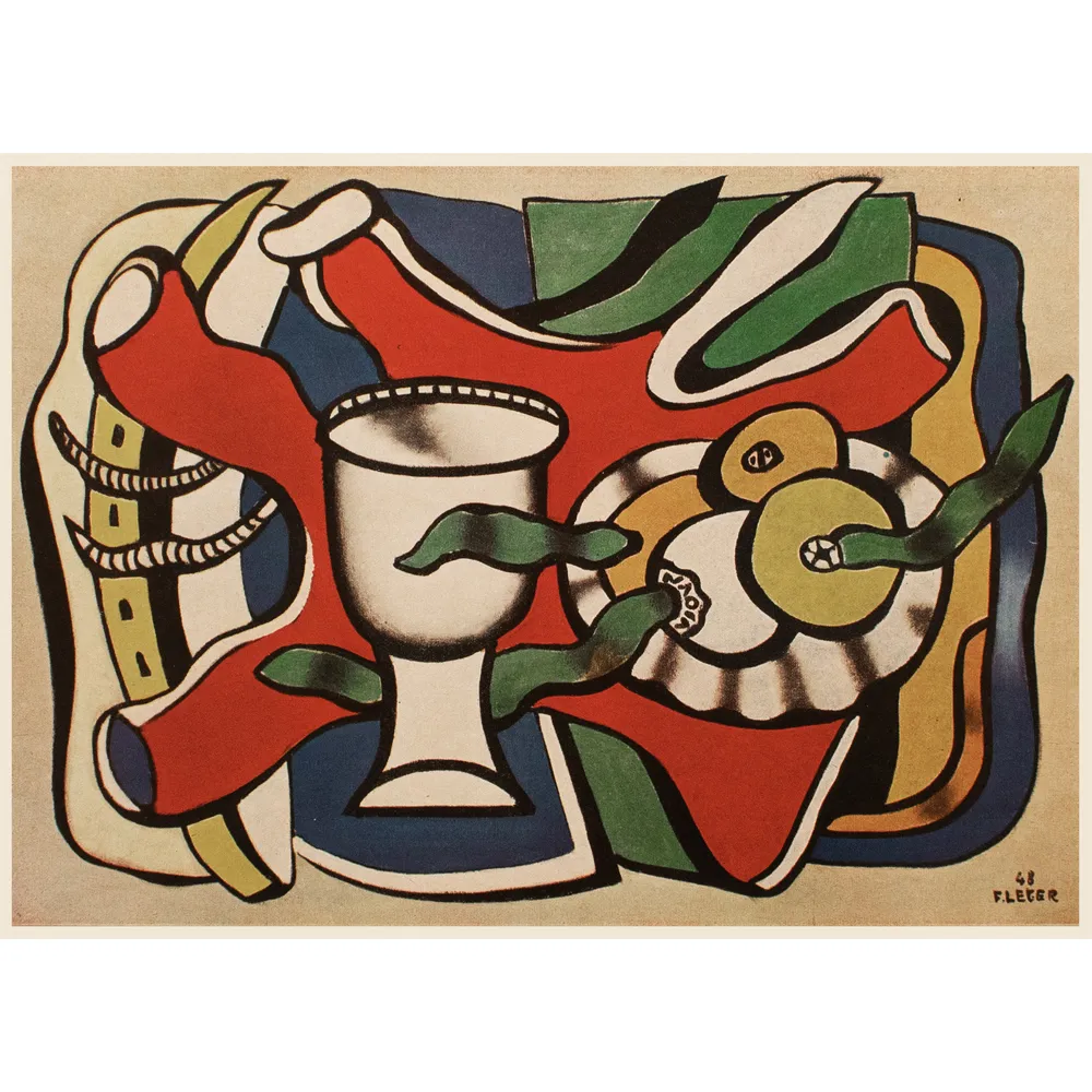 1948 Fernand Léger - Still Life With Vase - Red