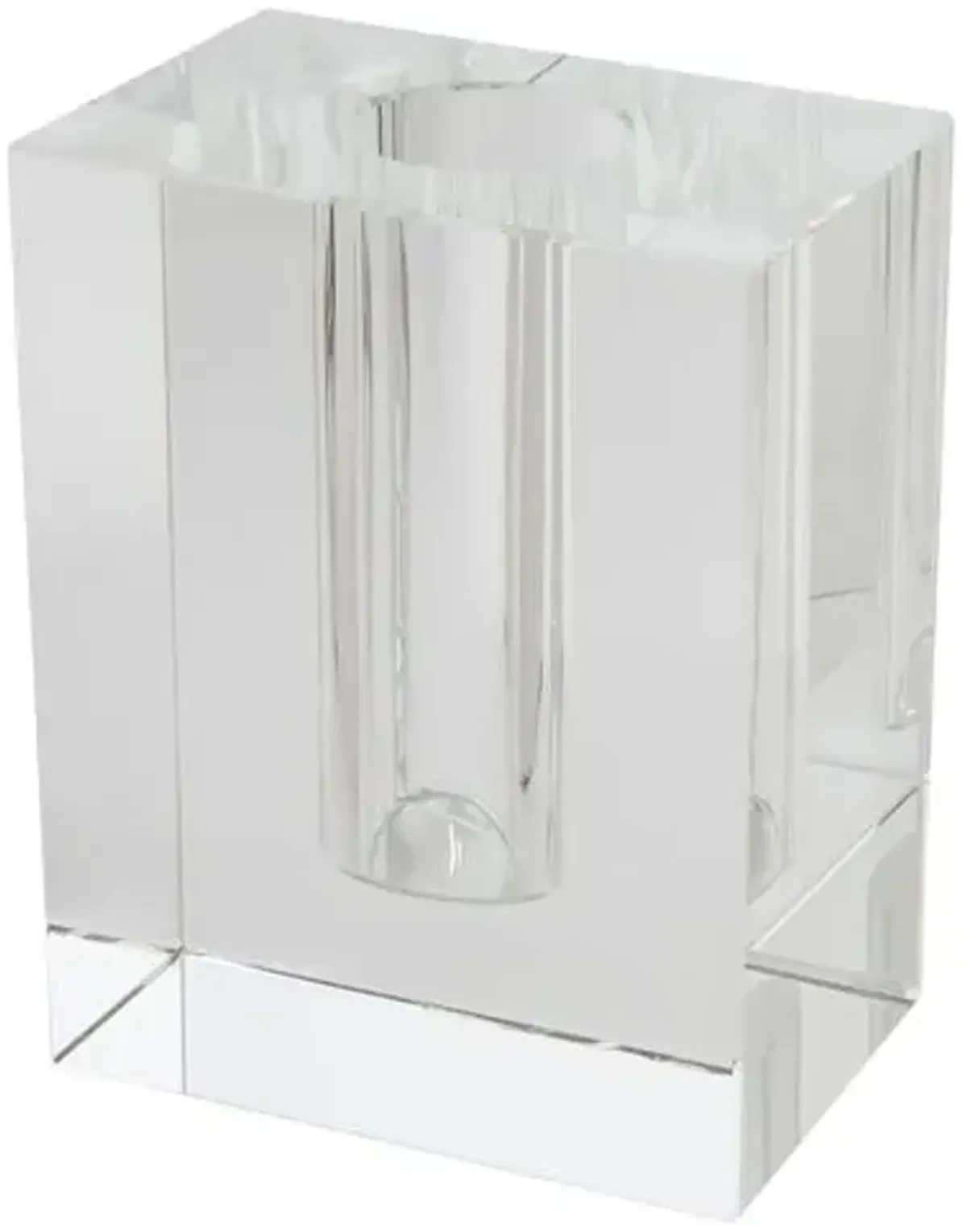 12" Swain Rectangular Bud Vase - Crystal - Clear