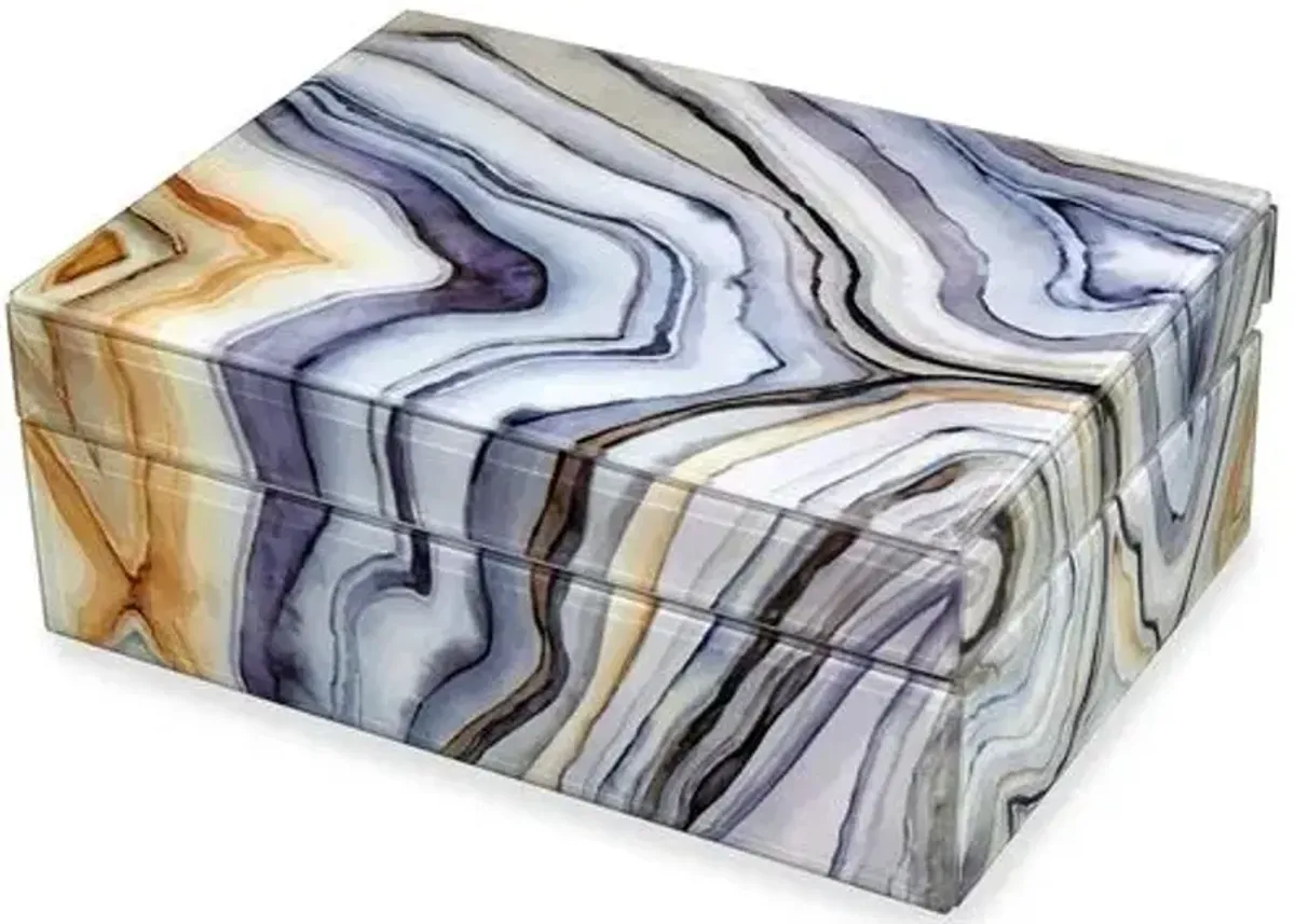 Tahoe Decorative Box - Marbled Gray