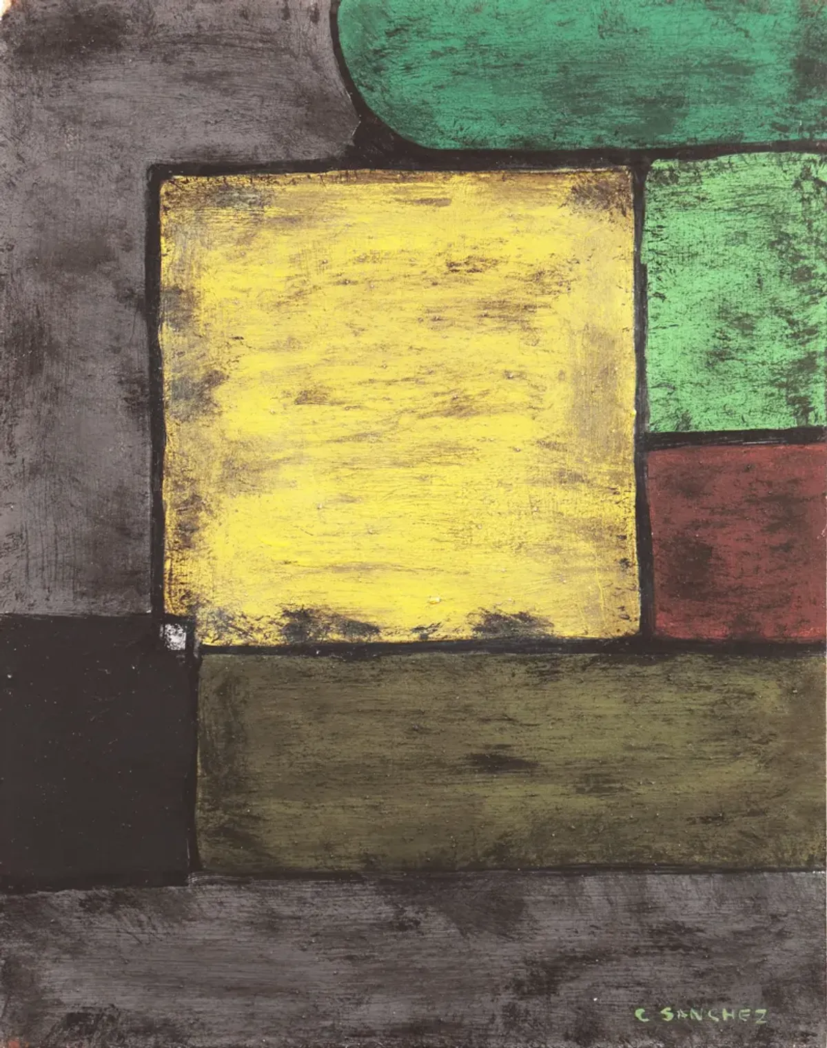 Green & Yellow Abstract - Carlos Sanchez - McNaught Fine Art