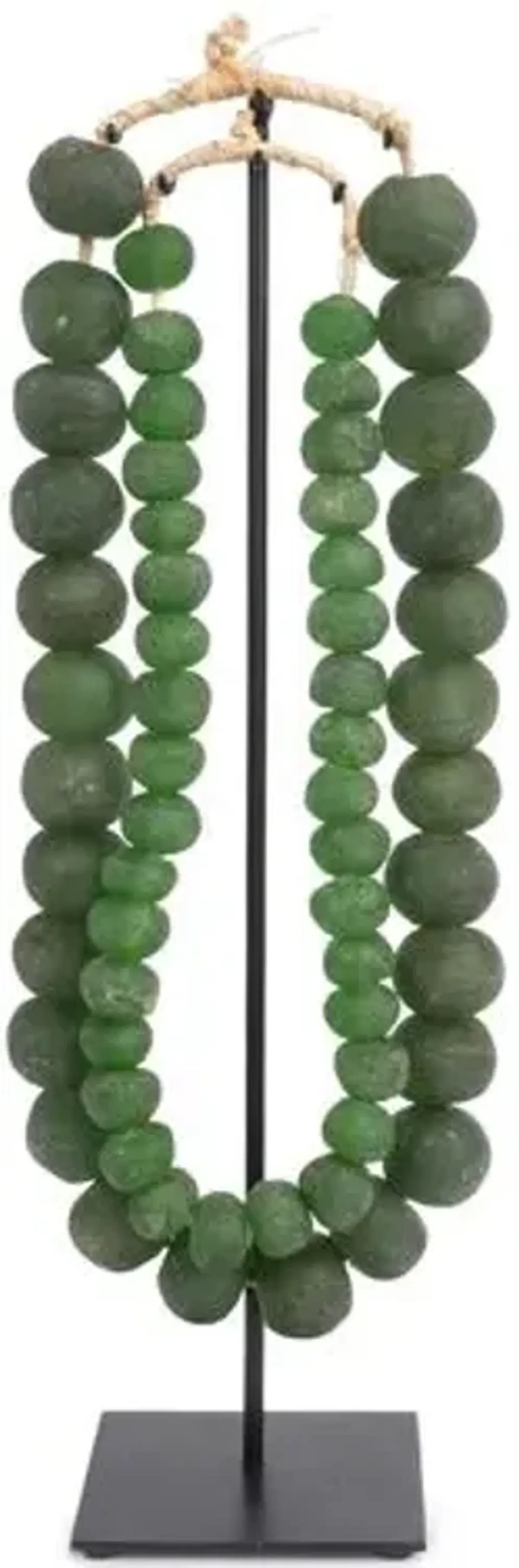 Asst. of 2 Ghanaian Glass Beads with Stand - Green - Ngala Trading Co.