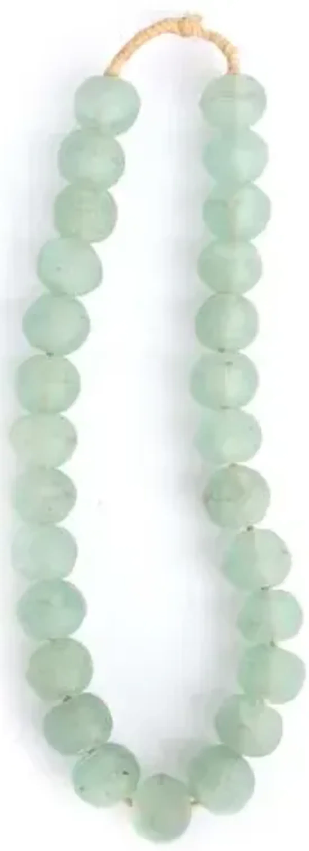 15" Ghanaian Glass Bead Strand - Opaque Green - Ngala Trading Co.