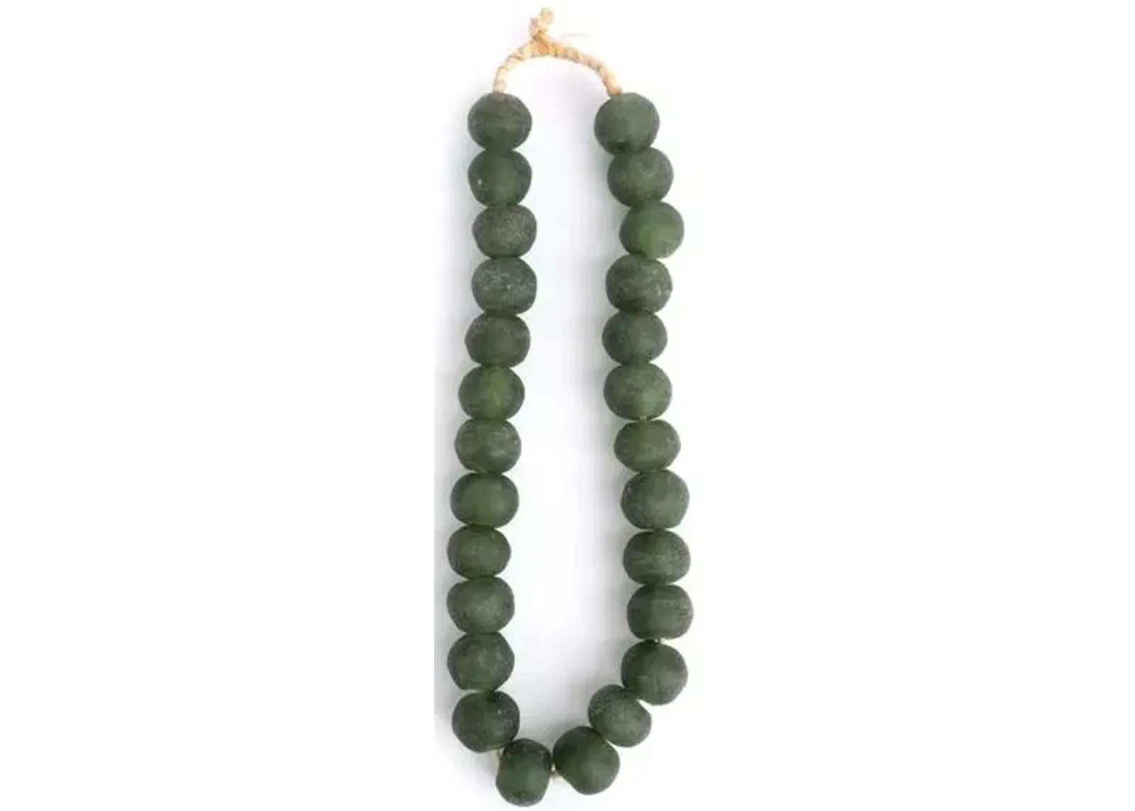 15" Ghanaian Glass Bead Strand - Green - Ngala Trading Co.