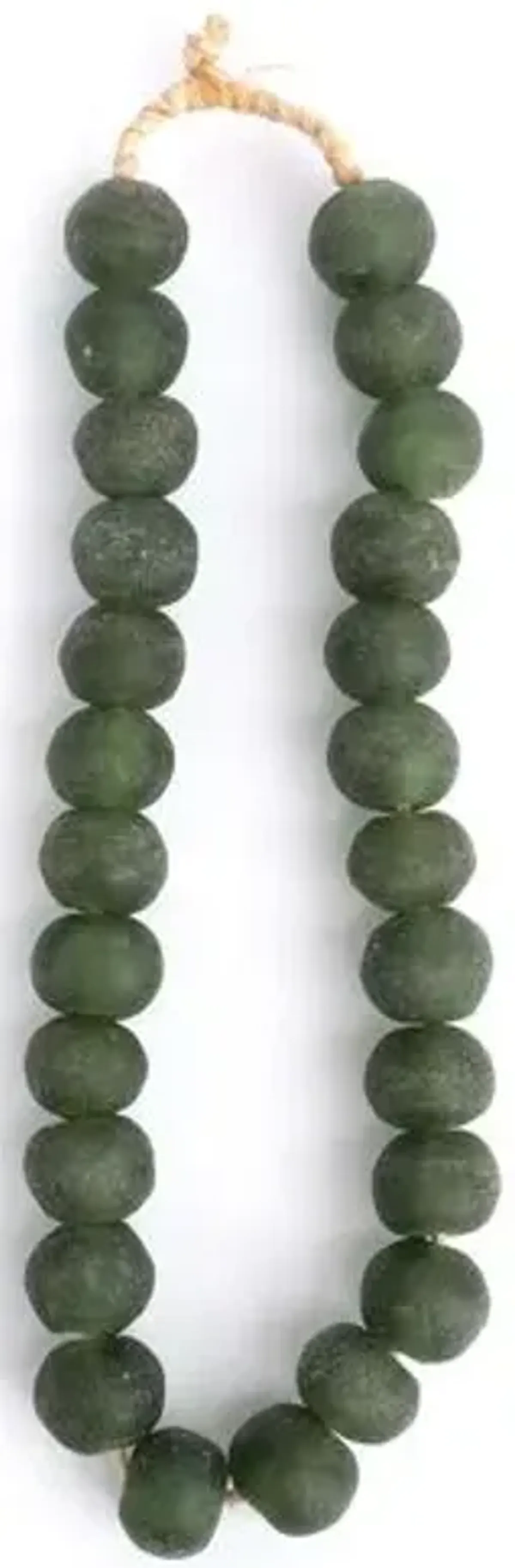 15" Ghanaian Glass Bead Strand - Green - Ngala Trading Co.