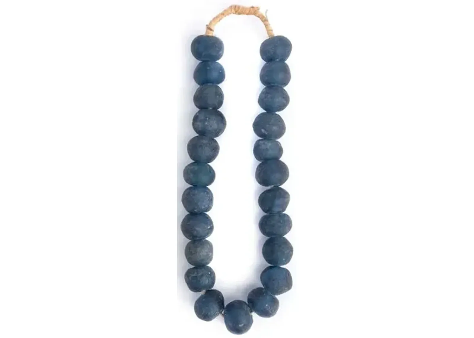 15" Ghanaian Glass Bead Strand - Blue - Ngala Trading Co.